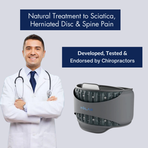 Kulax Adjustable Back Support Belt providing spinal air decompression and lower back relief